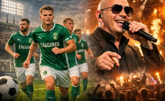 Futbalisti Kauno Žalgiris a koncert Pitbulla